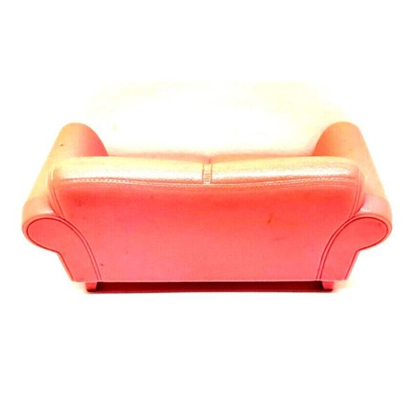 2005 FISHER PRICE Loving Family Dollhouse 5 5/8" PINK COUCH SOFA Living Room - Picture 3 of 7